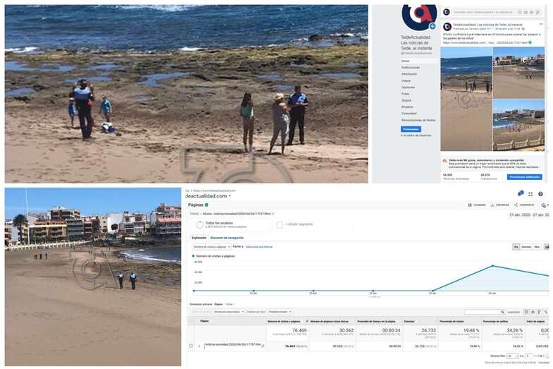 Intervención policial e informes de Facebook y Google Analytics (Foto TA)